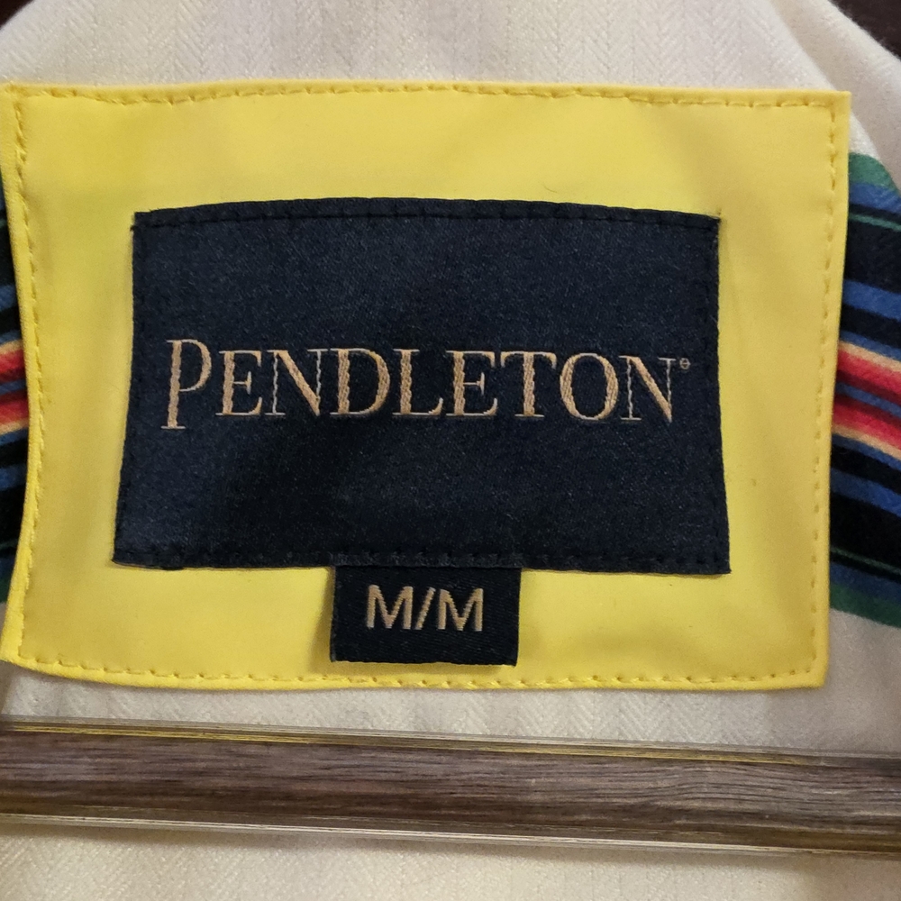 Pendleton Yellow Hooded Raincoat with Striped Lining - Picture 4 of 10